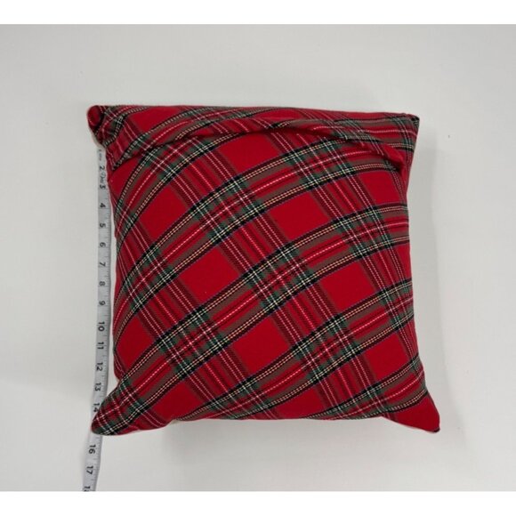 Christmas Tree & Wreath Decorative Throw Pillows Set Of 2 16"x16" Mud Pie Cotton - Picture 9 of 9